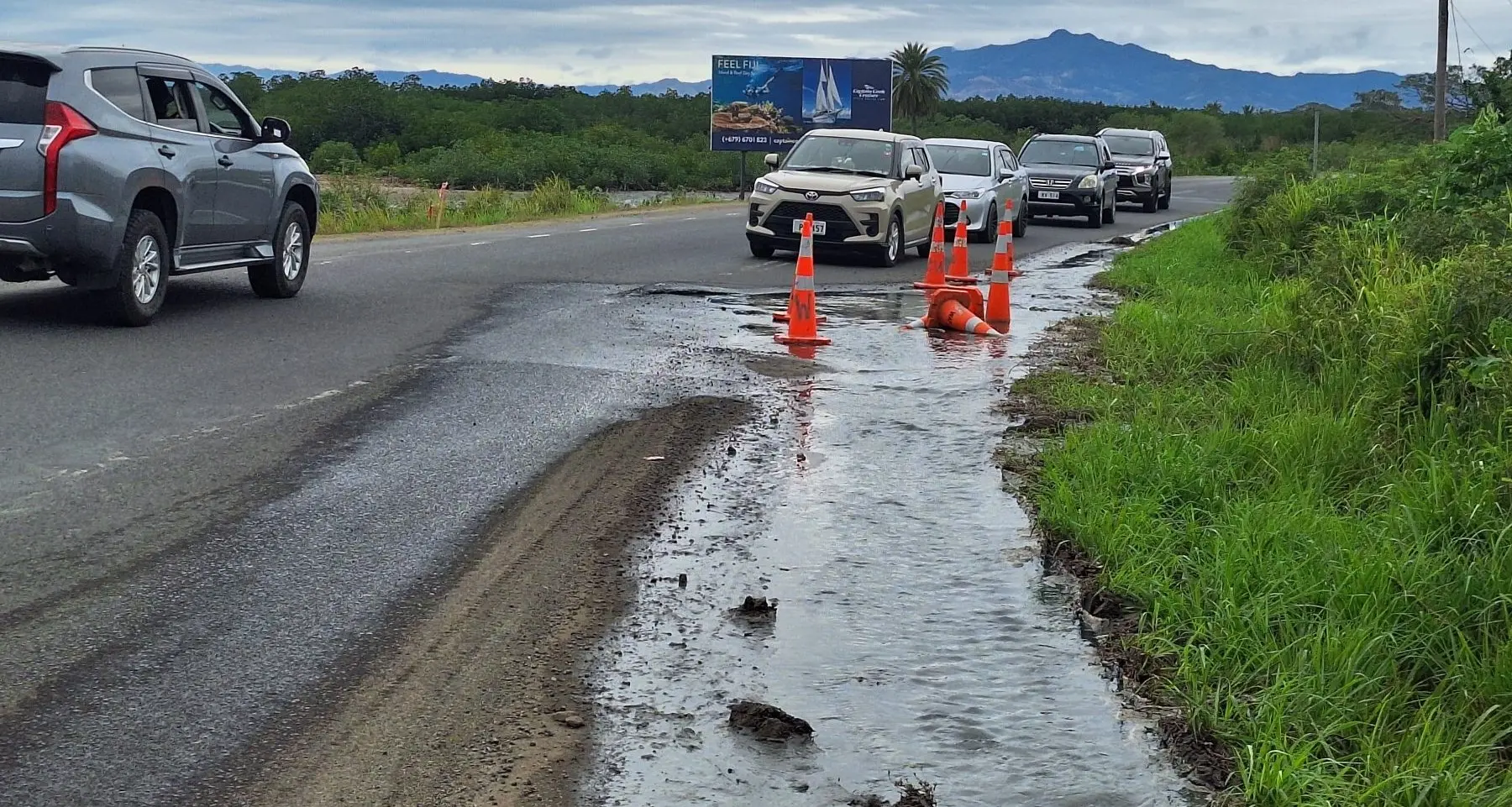The leakage is along the wastewater rising main carrying wastewater from the Regent Wastewater Pump Station on Denarau Island to the Navakai Wastewater Treatment Plant.