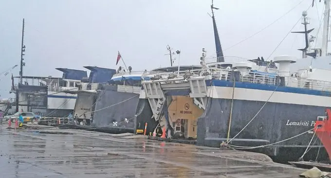 Fiji.” Lomaiviti Princess vessels berthed at Port Mua-i-Walu, Suva.