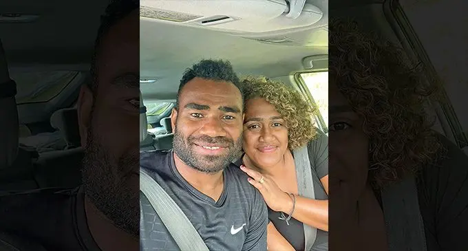 Two time olympic gold medalist Jerry Tuwai with his wife Mereani Tuwai.