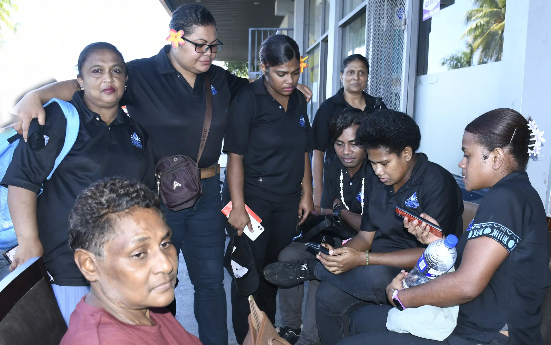 Zamzam Restaurant staff members following an alleged fire caused by gas explosion on May 5, 2026.