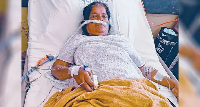 Amla Wati, 62, admitted at the Labasa Divisional Hospital on August 1, 2024. Photo: Sampras Anand