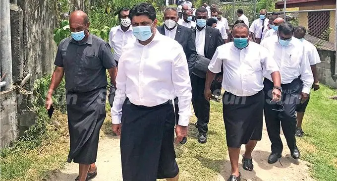 Acting Prime Minister and Attorney-General Aiyaz Sayed-Khaiyum leads the Fijian Government delegation to the Naiqamu residence in Natabua, Lautoka on January 27, 2022.  Photo: Waisea Nasokia