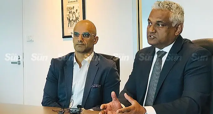 ANZ Fiji country head Rabih Yazbek (left), and ANZ Pacific Economist Kishti Sen on March 30, 2022. Photo: Laisa Lui