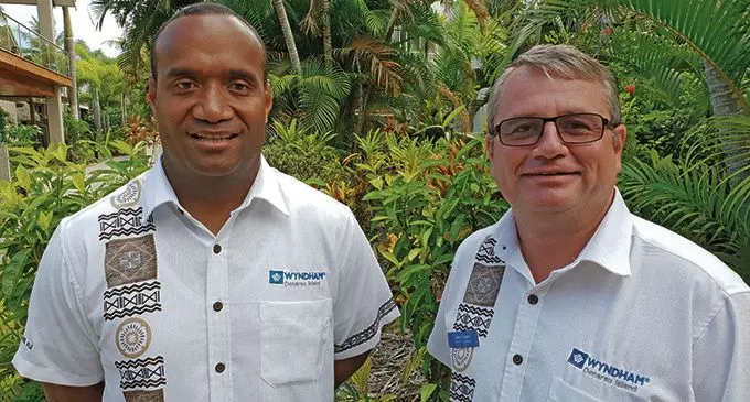 Wesley Biutanaseva and Owen Ealden (right).