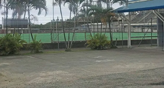 The car park at the National Hockey Centre, Laucala, Suva.