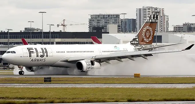 Fiji Airways A330 at Sydney International Airport.