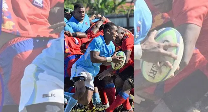 Ram Sami Suva halfback Josaia Tagivetaua on the run to score a try against Namosi at Thomson Park, Navua, on April 23, 2022. Photo: FRU Media