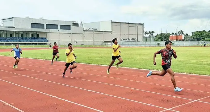 Intermediate girls 200 metres heat during the Jasper Williams High School interhouse at Churchill Park, Lautoka on February 18, 2021. Photo: Salote Qalubau