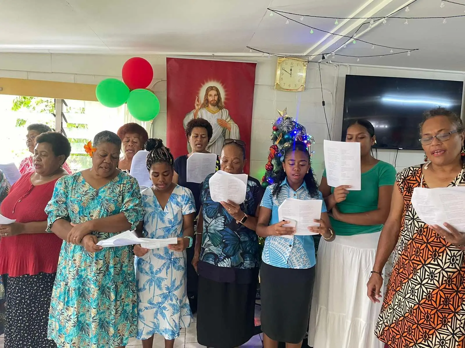 Sacred Heart Cathedral choir performing Christmas carols for the residents at the Father Law Home in Wailekutu, Lami, on December 23, 2025.
