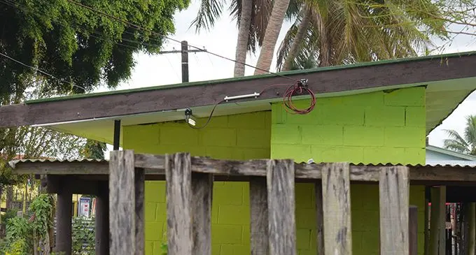 Main power line tied to the tree and supplied to stalls at   Furnival Park during Methodist Church conference on August 15, 2019. Photo: Ronald Kumar.