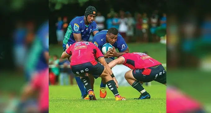 Swire Shipping Fijian Drua prop Timoci Sauvoli leads the charge against Rebels in their pre-season match at Prince Charles Park, Nadi, on January 28,2023. Photo: Fijian Drua