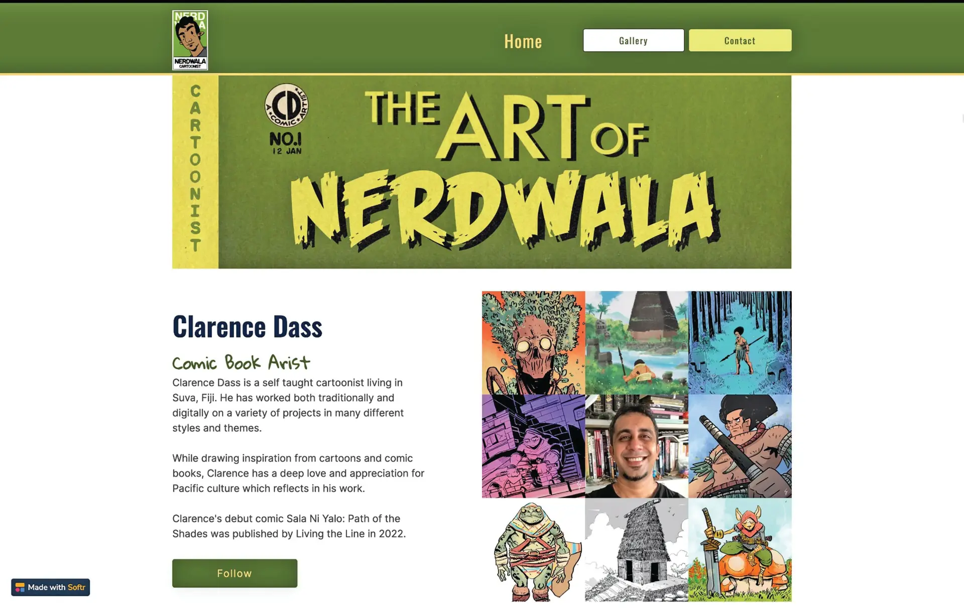 Clarence Dass built his online portfolio by himself