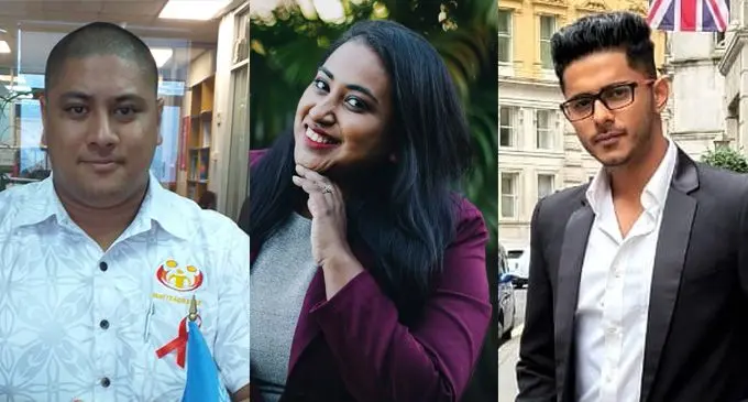 L-R: Broderick Mervyn, Sagufta Janif, Rinesh Sharma.