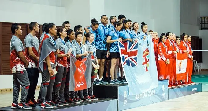 Badmington team medal presentation. PHOTO: Badmington Oceania
