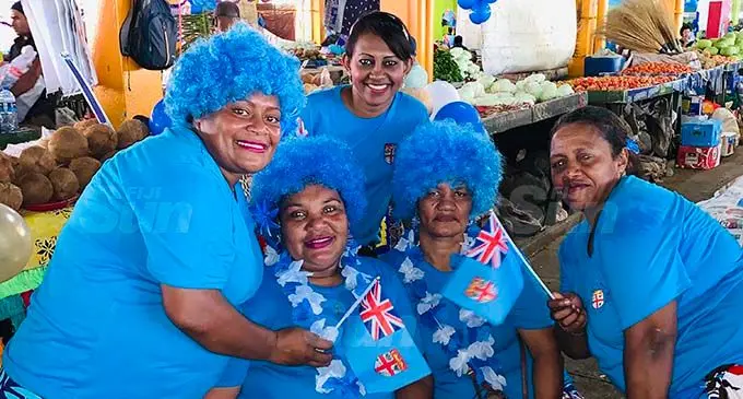 Suva market vendors commemorated Fiji’s 50th year of Independence on October 7, 2020. Photo: Fonua Talei.