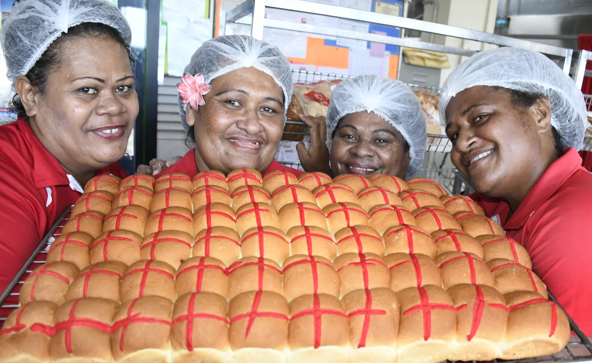Hot Bread Kitchen Raiwaqa shop staff members (from left) Debby Tuiwai, Seraima Ganova, Alice Gukilakeba and Niumai Vakere.