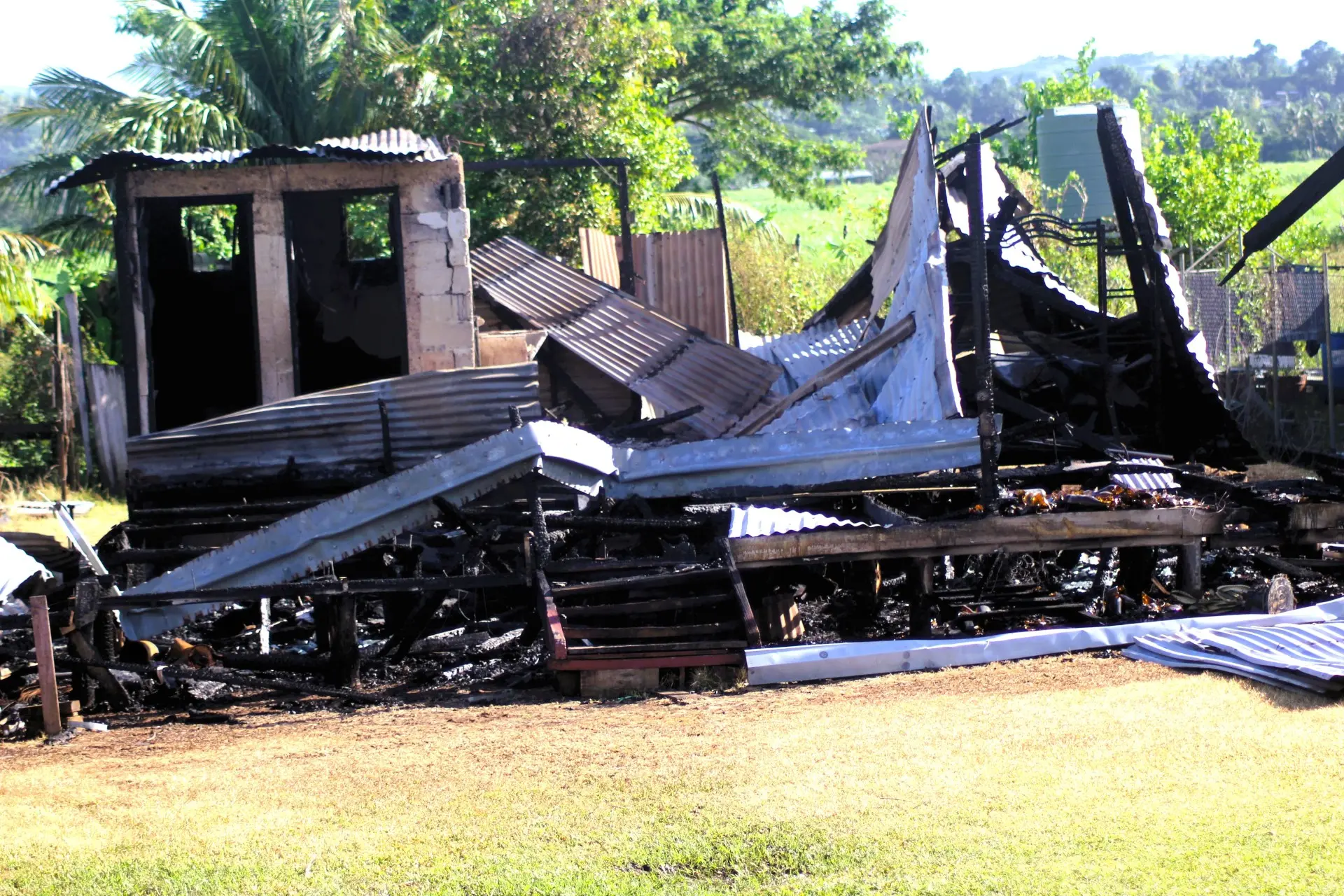 The remains of the three bedroom house after a house fire in Labasa on April 9, 2026.