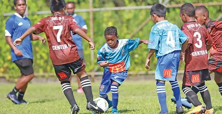 Young boys participating at the talent development league. Photo: Fiji FA Media