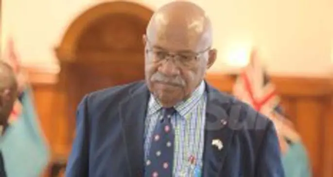 Opposition Leader in Parliament Sitiveni Rabuka outside Parliament on March 27, 2020. Photo: Ronald Kumar