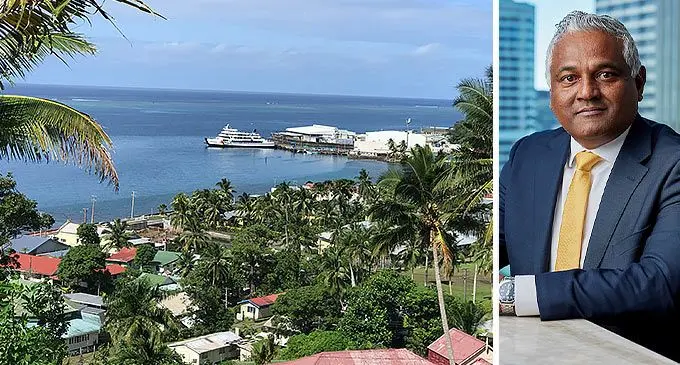 The old capital of Fiji, Levuka Town on the island of Ovalau and Mr Kishti Sen from ANZ..