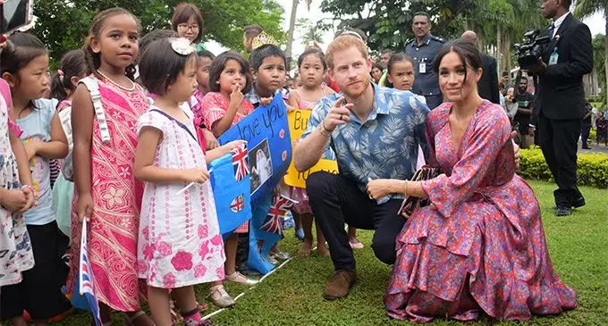 The Duke and Duchess of Sussex during their official visit to Fiji.