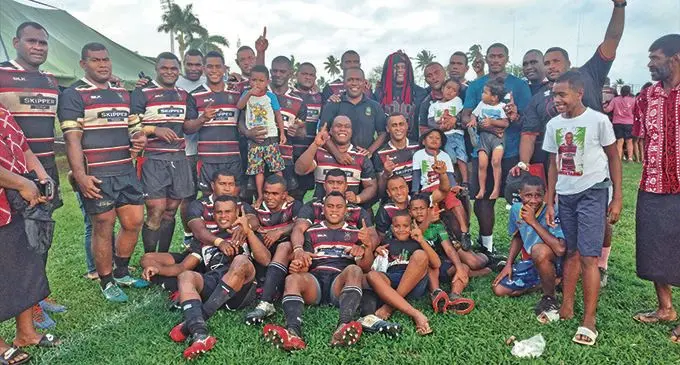 QAQA Naitasiri team and officials after defeating Suva, 27 -10, in Round 12 of the Skipper Cup competition at Bidesi Park on October 17, 2020.  Photo: Simione Haravanua