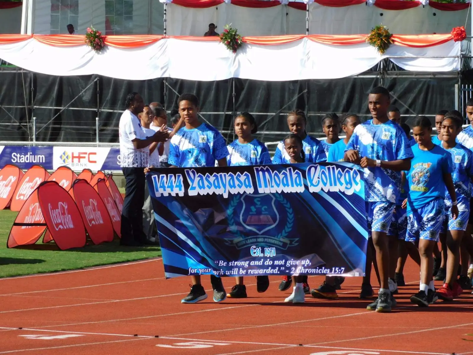 Team Yasayasa Moala at the HFC National Stadium on April 30, 2026.