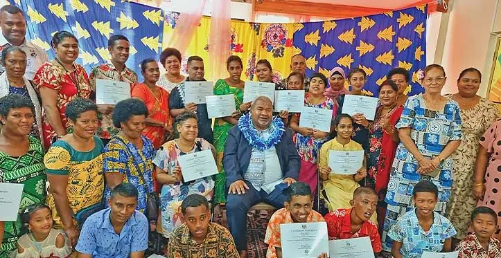 Minister for Youth and Sports, Jese Saukuru, while officiating in the handover of certificates for students with disabilities in Labasa on May 18, 2023. Photo: Sampras Anand