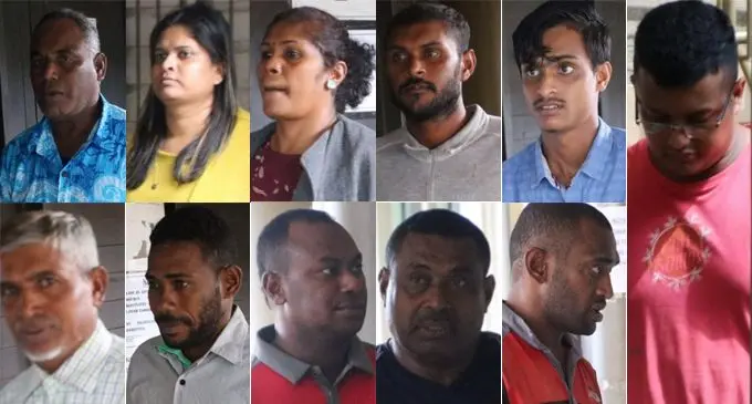 11 of the 12 suspects who appeared in court today. 