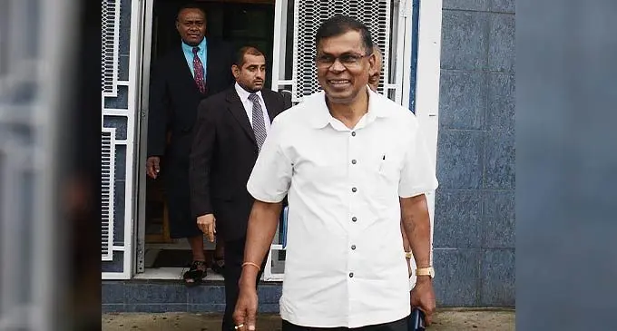 National Federation Party leader Biman Prasad outside the Police Criminal Investigations Department (CID) headquarters in Toorak, Suva, on October 26, 2022. Photo: Ronald Kumar