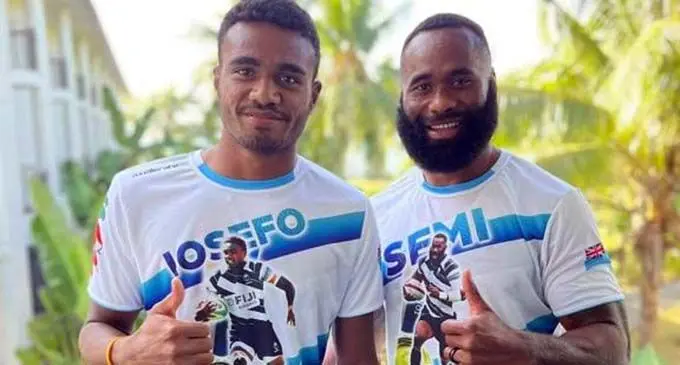 Iosefo Masi with fellow team mate, Semi Radradra.