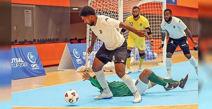 Rewa captain Setareki Hughes plays for the Fiji Futsal team in Auckland, New Zealand, on October 5, 2023. Hughes has arrived and will lead the Delta Tigers to the Courts Inter-District Championship, which starts tomorrow in Suva. Photo: OFC Media
