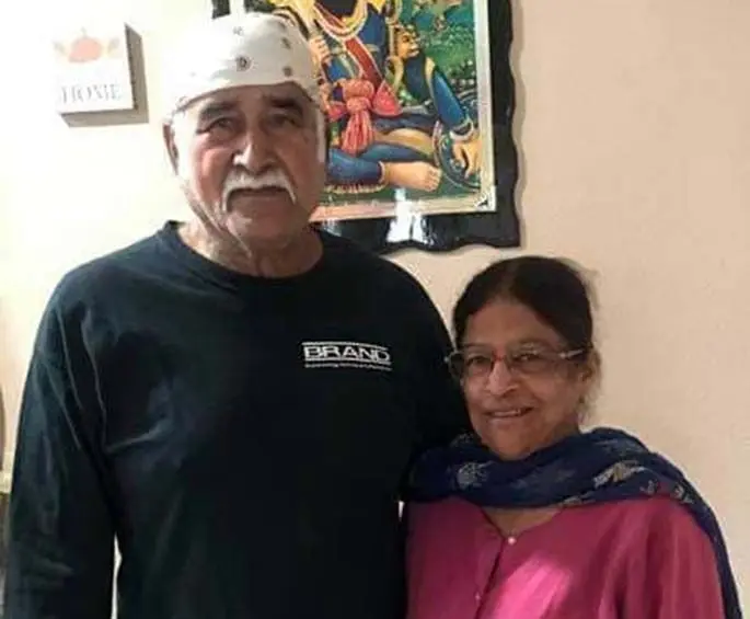 Gulchat Singh with his wife.