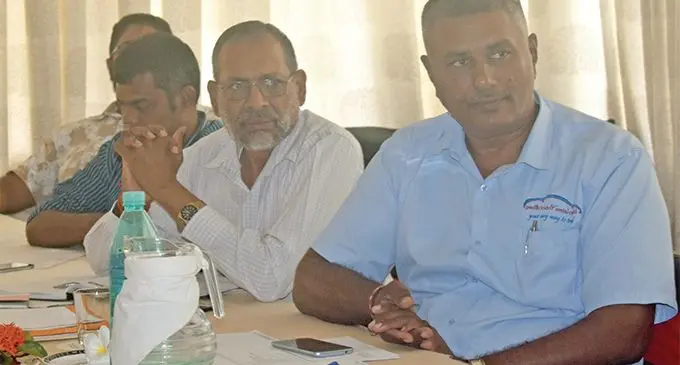 From Left: Fiji Rental Car Association treasurer Nitesh Maharaj, secretary Lakshman Mudaliar and president Rajesh Kumar, at the Trans International Hotel in Nadi on March 20, 2019. Photo: Mereleki Nai