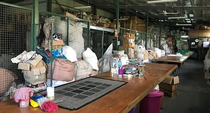 Chand’s Clothing and sorting station at their new warhouse in Lovu, Lautoka. Photo: Charles Chambers
