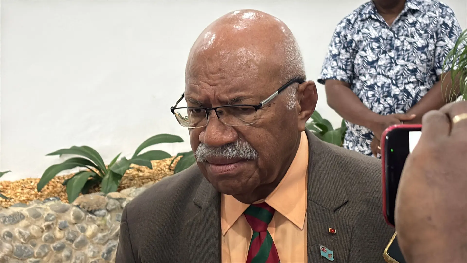 PM Rabuka speaks to reporters
