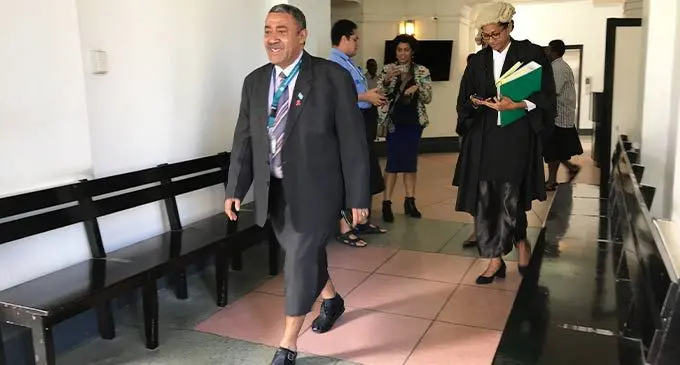Tui Namosi Ratu Suliano Matanitobua outside the court house in Suva today, July 6, 2022. Photo: Ashna Kumar.