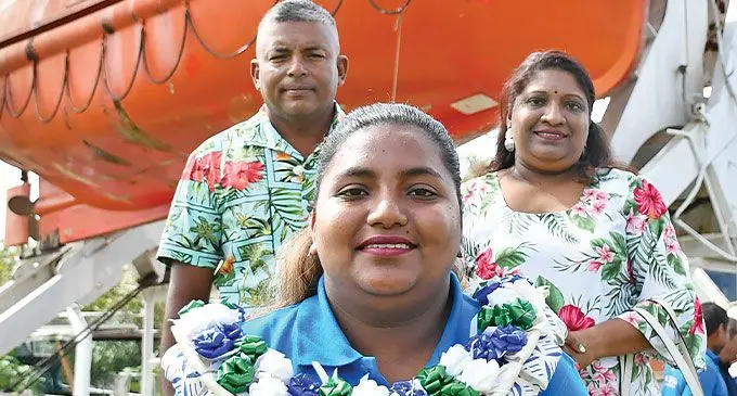 Aachal Shuruti Singh with her parents Yogeshni and Bhagwan Singh on July 26, 2024. Photo: Ronald Kumar