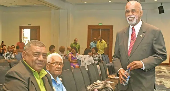 From left: Y3 - Gopher Trust Business director Sekove Tuilakeba, retired Dr Osea Tuidraki and chairman and Tui Nadi Ratu Vuniyani Navuniuci during the annual general meeting at the Sofitel Fiji Resort on Denarau on Wednesday, March 3, 2021.   Photo: Waisea Nasokia