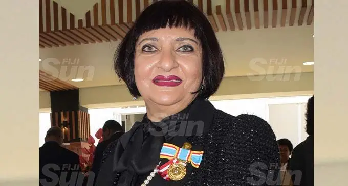 Nur Bano Ali after receiving 50th anniversary of Independence commemorative medal during special investiture ceremony by President Jioji Konrote at State House on October 6, 2020. Photo: Ronald Kumar
