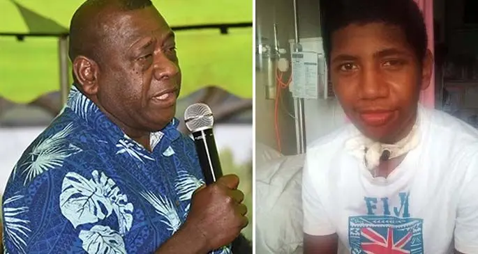 (From left-right): An emotional Inoke Moto during last Thursday’s talanoa session at Queen Victoria School and Ratu Manoa Drugucava at the Colonial War Memorial Hospital in Suva.