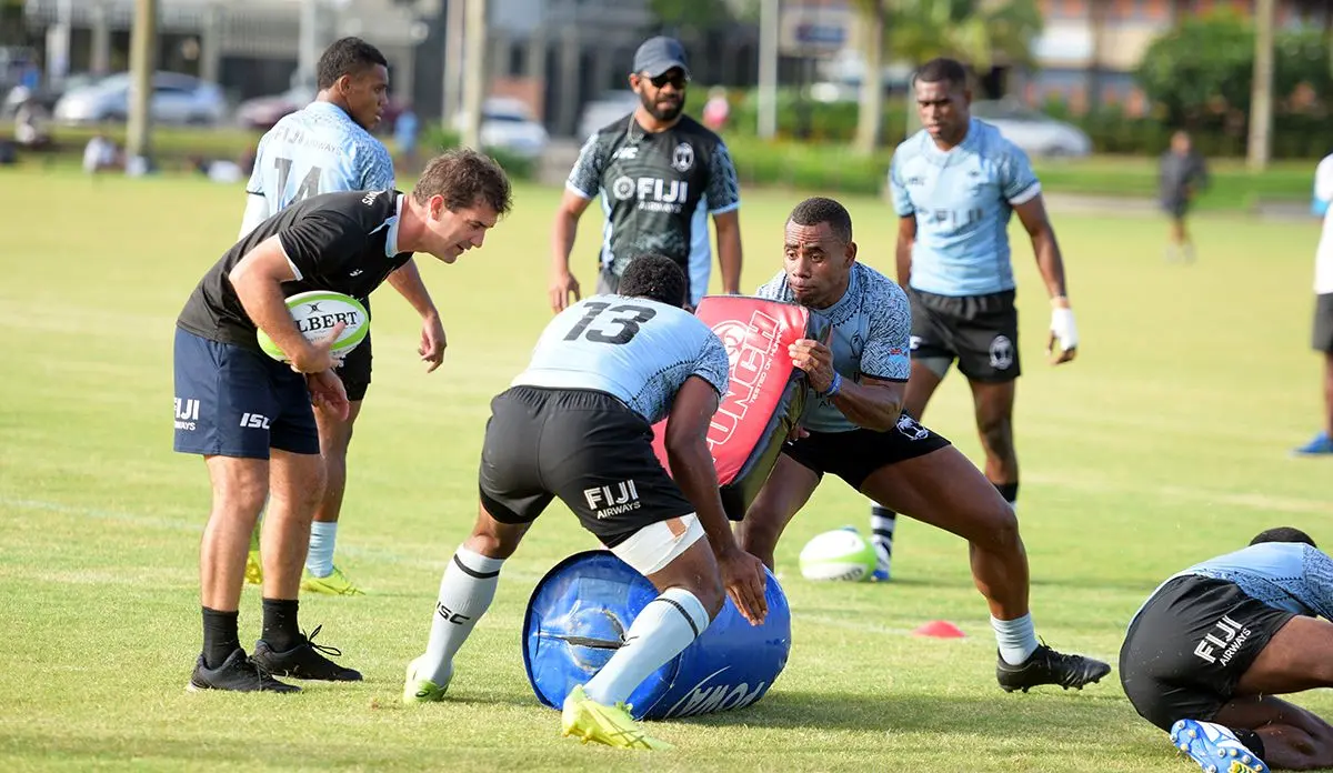 Fiji 7's side during training at Albert Park on May 8, 2019. Photo: Ronald Kumar.