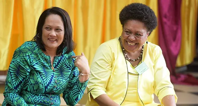 Minister for Education Rosy Akbar with Fijian Teachers Association Vice President Professional Monika Vakalalabure at FTA hall on April 23, 2019. Photo: Ronald Kumar