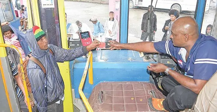 Many bus passengers who were making their way to work or returning home after work yesterday were caught by surprise when their fares had increased. Photo: Ronald Kumar