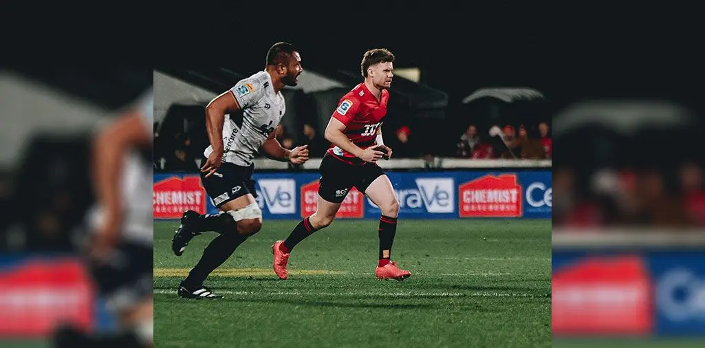Crusaders halfback Mitch Drummond in action against Moana Pasifika. Drummond played his 250th Super Rugby game. Photo: Crusaders. 