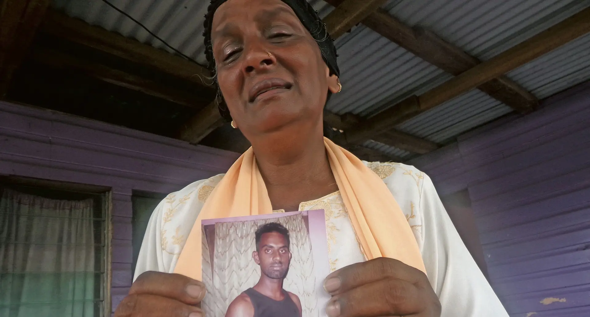 Sabun Nisha holding a photo of her late son, Mohammed Talim, at their home in Vatulaulau,Ba on March 02,2018.  Photo: Karalaini Tavi