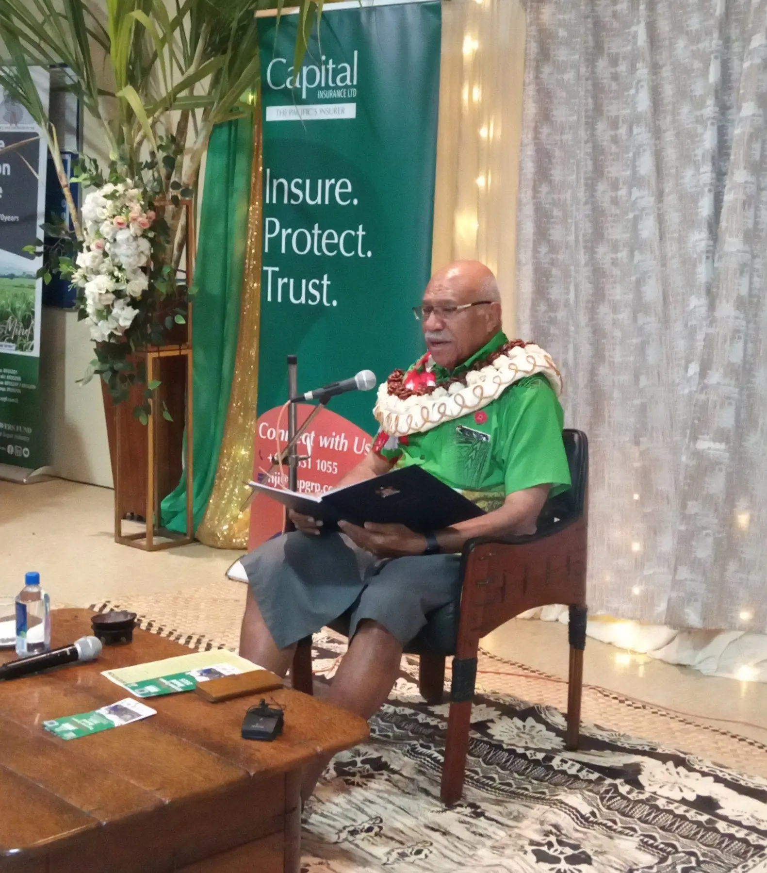 Prime Minister Sitiveni Rabuka at the launch of 2025 Prime Minister's Sugar Cane Farmers Awards at the Fiji Sugar Corporation Training Centre in Lautoka on October 8, 2025.