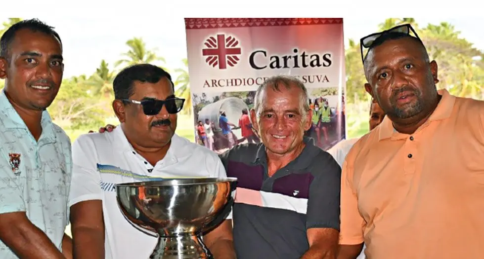 Winners (from left) Roneel Prakash, Kishor Kumar, Damien Sheridan, and Inoke Bolakoro. Photo: Waisea Nasokia.