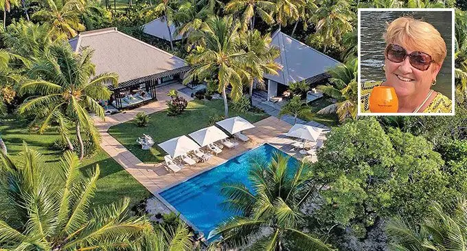 VOMO Island Resort. Inset: Travel writer Pat Doherty,