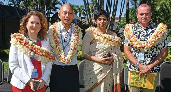   From left: High Commissioner of the United Kingdom Melanie Hopkins, SPC Director Miles Young, Fiji’s permanent representative to the United Nations in Geneva Nazhat Shameem Khan, and the Australian High Commissioner to Fiji John Feakes at the Tanoa International Hotel in Nadi on April 11, 2019. Photo: Waisea Nasokia